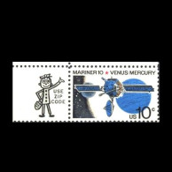 USA: 'Spaceflight Of The Mercury-10 Space Probe – Mercury & Venus, 1975', Mi. 1170Nf; Yv. 1050; Sc. 1557zip Tab ** - Nordamerika