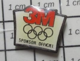 513D Pin's Pins / Beau Et Rare / JEUX OLYMPIQUES / ADHESIFS 3M ANNEAUX OLYMPIQUES SPONSOR OFFICIEL - Olympic Games