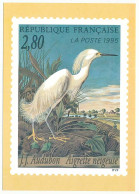 Carton 10,5 X 15 Timbre Poste France "J.J. Audubon Aigrette Neigeuse" 2,80F + 0,60F  N° 2929 (Y&T) - Briefmarken (Abbildungen)