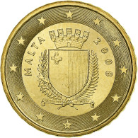 Malte, 10 Euro Cent, The Arms Of Malta, 2008, SUP, Or Nordique - Malta