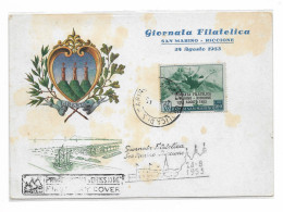 SAN MARINO - GIORNATA FILATELICA SAN MARINO-RICCIONE - 24.8.1953. - FDC