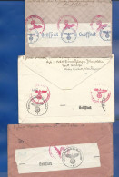 7 Enveloppes WW2 Avec Cachet Allemagne Censure 1941- 1942 Dont 5 Avec Courrier - 1939-45