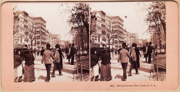 04579 / U.S.A Stereo KILBURN 1890s NEW YORK Street CROWD Very Busy Street Stereoview N° 4639 - Fotos Estereoscópicas