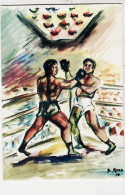 04775 / Peu Commun LA BOXE Illustrateur Bernard MARRE 1977 Serie SPORT Illustration -Imprimerie ARTE PARIS - Boxing