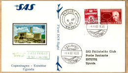 04544 / Sweden First SAS DOUGLAS DC-8 Jet Flight 04-04-1965 COPENHAGEN-ENTEBBE-UGANDA Cpav - Storia Postale