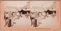 04560 / ⭐ ◉ ♥️ SWEDEN Rare KILBURN 1896 STOCKHOLM MARKETING Place Jour De Marché Suède Stereoview N° 11233 - Fotos Estereoscópicas