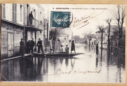 04978 / ALFORTVILLE Inondation 1910 Rue Des ROSIERS Barque Sauveteurs à BLANCHETTE Crepy-en-Valois -FLEURY 3 - Alfortville