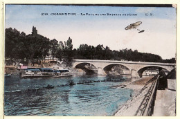 04925 / CHARENTON Val De Marne Le Pont Et Les Bateaux Lavoirs Peche Avion Monoplan CPA Datée 10.08.1919 - MALCUIT 3753 - Charenton Le Pont