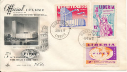 Liberia FDC FIPEX Cover Monrovia 28-4-1956 With ArtCraft Cachet - Liberia