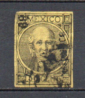 - MEXIQUE N° 46 (I) Oblitéré - 50 C. Noir Sur Jaune Miguel Hidalgo 1868-72 Non Dentelé - Cote 25,00 € - - Mexique