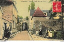 RARE  60 CLERMONT RUE DE LA PORTE NOINTEL ANIMEE CARTE TOILEE - Clermont