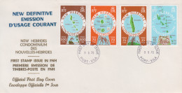 Enveloppe  FDC  1er Jour   NOUVELLES  HEBRIDES   Cartographie   Des  Iles  1978 - FDC