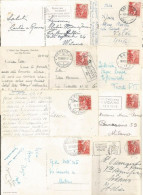 Suisse 1948 Landscapes C.25 Red ARVE Single / Solo Franking à8 Pcards To Italy Incl. Trieste FTT - Marcophilie