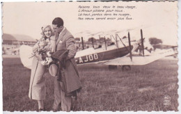 AVIATION - AVION A J00 - FAISONS TOUS DEUX LE BEAU VOYAGE - L'AMOUR PILOTERA POUR NOUS - COUPLE AMOUREUX - - 1919-1938