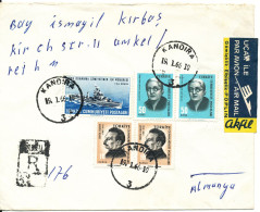 Turkey Registered Cover Sent To Germany Kandira 19-1-1966 Topic Stamps (the Flap On The Backside Of The Cover Is Missing - Cartas & Documentos