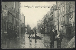 AK Asnières, Les Inondations De Janvier 1910, Avenue De Paris  - Inondazioni