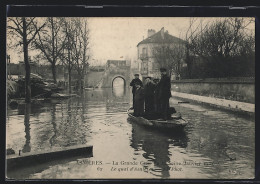 AK Asnières, Crue De La Seine Janvier 1910, Le Quai D`Asnieres  - Überschwemmungen