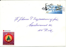 Iceland Cover Reykjavik 13-12-2001 Single Franked And With Christmas Seal - Covers & Documents