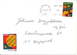 Iceland Cover Reykjavik 12-12-2002 Single Franked And With Christmas Seal - Cartas & Documentos