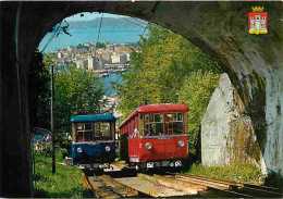 Trains - Funiculaires - Norvège - Bergen - The Funicular Railway To Mount Floyen - Blasons - Carte Neuve - CPM - Voir Sc - Funicular Railway