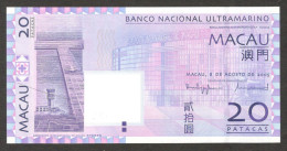 Macau Macao SAR 20 Patacas Banco Nacional Ultramarino P-81a 2005 UNC - Macau