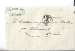 Courrier 1866 / 44 SAINT ETIENNE Fabrique De Cokes VORON  Pour Usine De FALLON 70 - 1800 – 1899