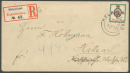 HELGOLAND 20 BRIEF, 1890, 5 M. Mehrfarbig Auf überfrankiertem Einschreibbrief Nach Halle, Pracht, Fotoattest Bühler - Heligoland