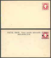 HELGOLAND U 1,2I BRIEF, 1875, 10 Pf. Rot Und 20 Pf. Auf 10 Pf. Rot, Pfennig In Gleichmäßigen Typen, Je Auf Ganzsachenums - Heligoland