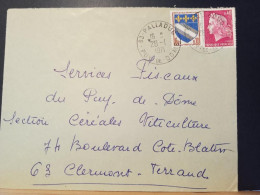1536Ba  Marianne De Cheffer Et Blason De Troyes 1353a Sur Lettre Du Puy De Dôme. Bandes De Phospho - 1967-1970 Maríanne De Cheffer