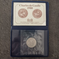 MEDAILLE ARGENT SCELLEE GENERAL DE GAULLE 1980 FRANCE 6.45g + Certificat / SILVER - Other & Unclassified
