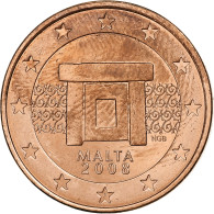 Malte, 5 Euro Cent, Mnajdra Temple Altar, 2008, SUP, Cuivre Plaqué Acier - Malte