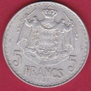 Monaco - Louis II - 5 Francs Aluminium (1943) - 1922-1949 Luigi II