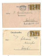 Suisse 1915 #2 Drucksache Diesenhofen + Zurich With Walter Tell C2 + C.1/2 - Marcophilie