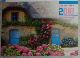 Petit Calendrier  De Poche  2018 Maison Fleurie Hortensias - JOS Châteaulin Finistère - Klein Formaat: 2001-...