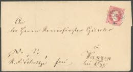 HANNOVER 23y BRIEF, 1864, 1 Gr. Lebhaftrotkarmin Mit Zentrischem Blauen K2 STUBBEN Auf Prachtbrief Nach ELZE - Hannover