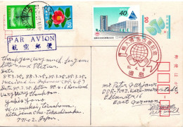 76548 - Japan - 1985 - ¥20 GAKte "Blauvogel" '78 M ZusFrankatur SoStpl TOKUSHIMA - IMPORTMESSE NAGOYA -> DDR - Storia Postale