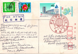 76548 - Japan - 1985 - ¥20 GAKte "Blauvogel" '78 M ZusFrankatur SoStpl TOKUSHIMA - IMPORTMESSE NAGOYA -> DDR - Cartas & Documentos