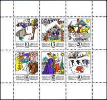 1995-2000 Märchen-Kleinbogen Zwitscher 1974, Durchgezähnt, ** Postfrisch - Unused Stamps