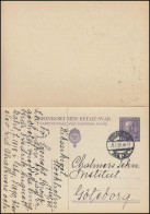 Postkarte P 52II Brevkort König Gustav 10/10 Öre, STOCKHOLM 28.1.1930 - Entiers Postaux