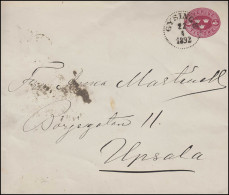Umschlag 9X Drei Kronen 10 Öre, GYSINGE 22.4.1892 Nach UPSALA 23.4.92 - Ganzsachen