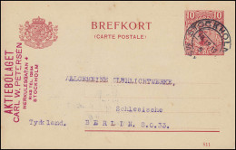 Postkarte P 30 BREFKORT 10 Öre Druckdatum 113, STOCKHOLM 18.12.12 Nach Berlin - Ganzsachen