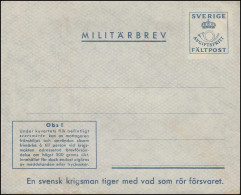 Militärpost MILITÄRBREV FÄLTPOST - Rückseitig SVARSMÄRKE Links, ** Postfrisch - Entiers Postaux
