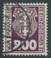 PORTOMARKEN P 16Y O, 1923, 200 Pf. Dkl`purpur, Zeitgerechte Entwertung (DA)NZIG (5)f, Pracht, Fotoattest Gruber, Mi. 160 - Segnatasse