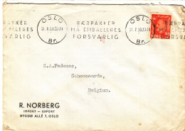 Norvège - Lettre De 1959 - Oblit Oslo - Exp Vers Schoonaarde - Cachet De Uitbergen - - Brieven En Documenten