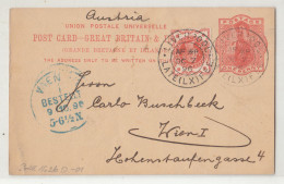 Gruning & Co., Liverpool Company Preprinted Postal Stationery Postcard Posted 1896 To Wien - Uprated B240401 - Interi Postali