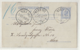 Austria Pneumatic Post Postal Stationery Postcard Posted 1895 B240401 - Postkarten