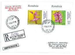 NCP 15 - 2096-a ORCHID, Romania - Registered, Stamps With TABS - 2011 - Orchidées