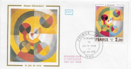 Enveloppe Premier Jour- R. Delaunay -La Joie De Vivre 24 Juillet 1976 Paris (75) F.D.C. N° 1869 - 1970-1979