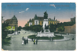 RO 52 - 15652 BUCURESTI, Bratianu Statue, Romania - Old Postcard, CENSOR - Used - 1918 - Rumania