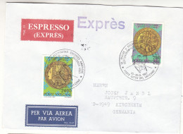 Vatican - Lettre Exprès De 1987 - Oblit Citta Del Vaticano -exp Vers Kirchheim -cachet De Remscheid Schwab Et Mindelheim - Covers & Documents